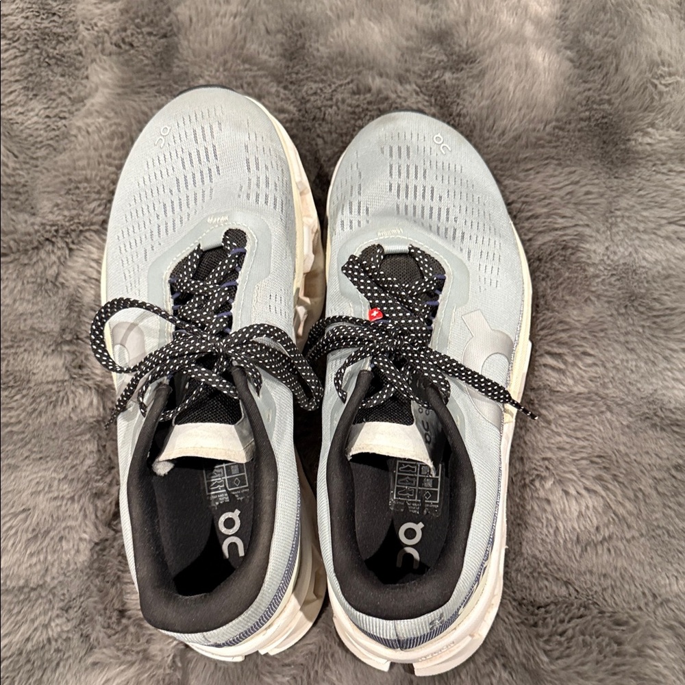 On Running Athletic Shoes in Light Green and Black